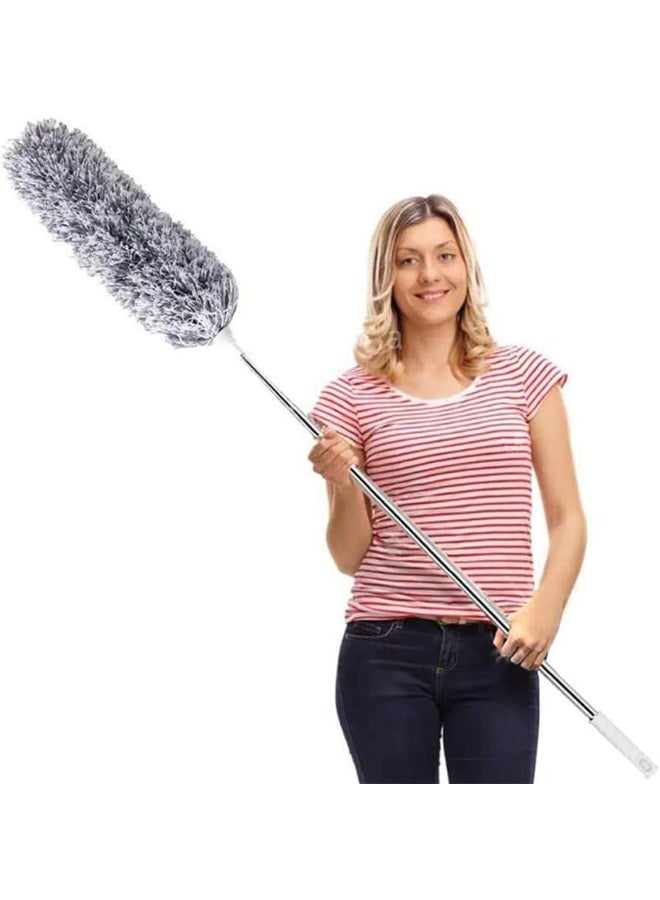 DELUX Microfiber Feather Duster Extendable Duster with 100 inches Extra Long Pole, Bendable Head & Long Handle Dusters for Cleaning Ceiling Fan, High Ceiling, Blinds, Furniture & Cars - Image 1