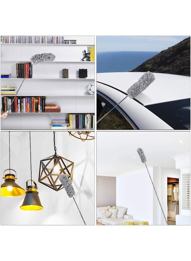 DELUX Microfiber Feather Duster Extendable Duster with 100 inches Extra Long Pole, Bendable Head & Long Handle Dusters for Cleaning Ceiling Fan, High Ceiling, Blinds, Furniture & Cars - Image 5
