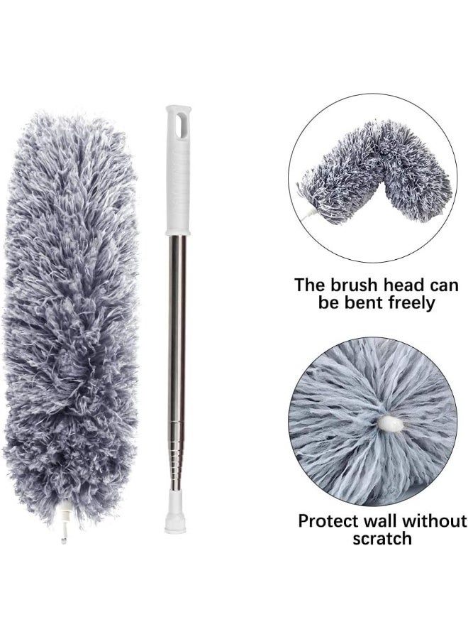 DELUX Microfiber Feather Duster Extendable Duster with 100 inches Extra Long Pole, Bendable Head & Long Handle Dusters for Cleaning Ceiling Fan, High Ceiling, Blinds, Furniture & Cars - Image 2