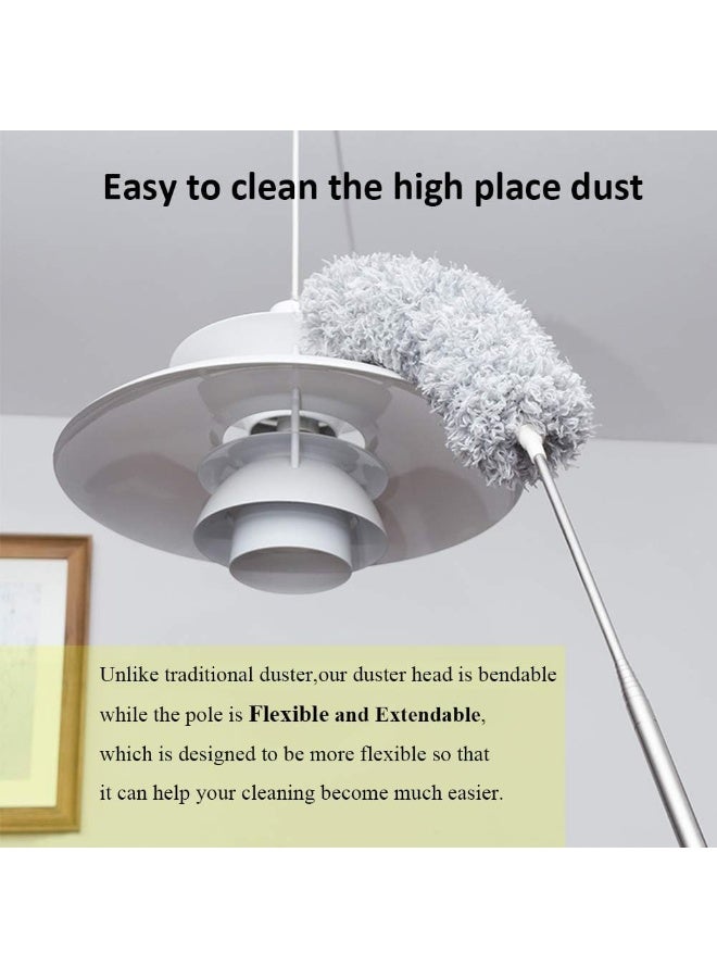 DELUX Microfiber Feather Duster Extendable Duster with 100 inches Extra Long Pole, Bendable Head & Long Handle Dusters for Cleaning Ceiling Fan, High Ceiling, Blinds, Furniture & Cars - Image 3