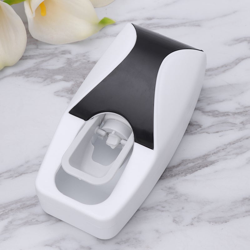 🚽 موزع معجون أسنان أسود مع حامل فرشاة للاستخدام في الحمام - Image 1
