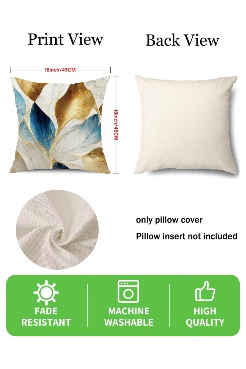 general 4 cushion covers, farmhouse-style decorative cushion covers, linen cushion covers with marble texture and turquoise cushion covers, artistic home bedroom decorations, soft cushion covers - Image 5