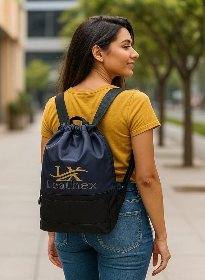 Unisex Drawstring Backpack With ZIpper Pocket | Casual Use Backpack | Gym | Yoga | Swimming Bag | Lightweight Bag | Easy to Carry | Style Fashion For Girls And Boys - Image 2