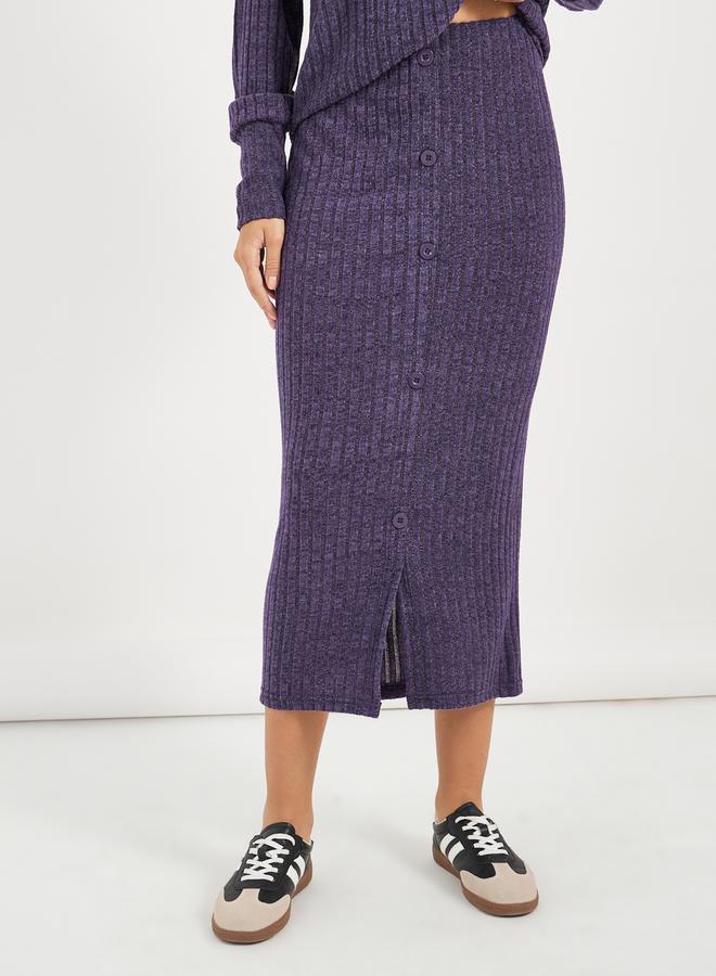 Styli High Neck Knitted Top & Midi Skirt Co-Ords  - Image 5