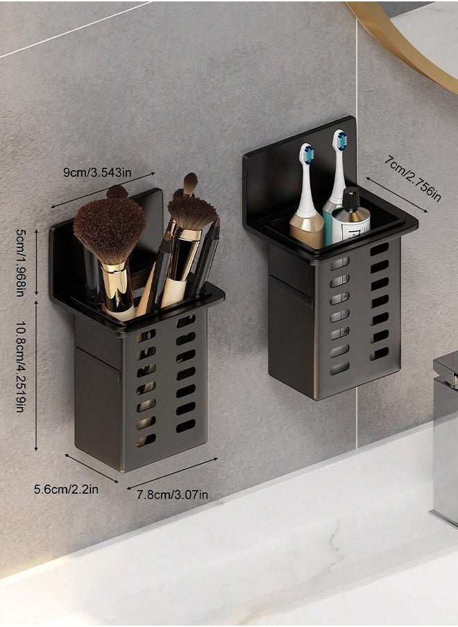 Generic 2-Piece Wall Mounted Toothbrush and Toothpaste Holder, for a Comb or Razor and Shower Gel (No Drilling Required)  - Image 2