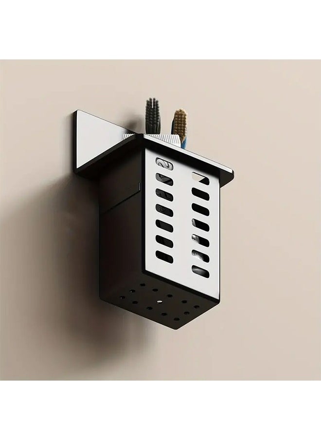Generic 2-Piece Wall Mounted Toothbrush and Toothpaste Holder, for a Comb or Razor and Shower Gel (No Drilling Required)  - Image 3