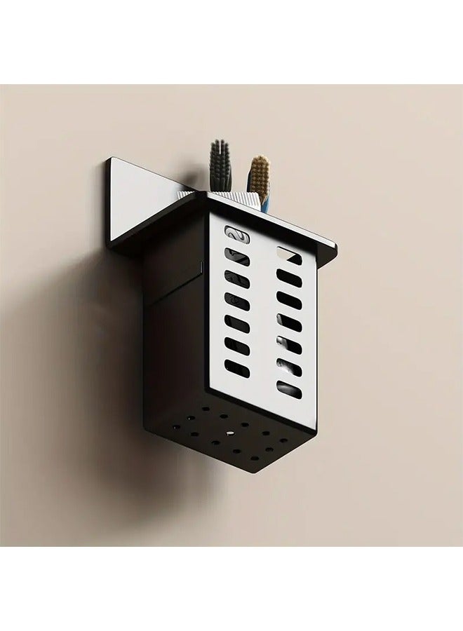 KOOKNA 2-Piece Wall Mounted Toothbrush and Toothpaste Holder, for a Comb or Razor and Shower Gel (No Drilling Required) - Image 3