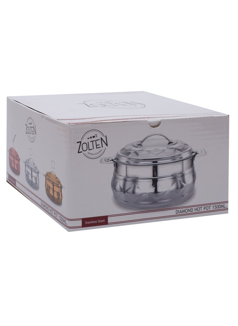 ZOLTEN Stainless Steel New Diamond Hotpot 1.5 Liters Gold Colour  - Image 3