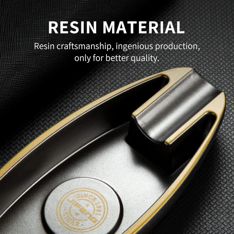 Portable Resin Cigar Ashtray - Holds 2 Cigars , Ideal for Indoor and Outdoor Use (Black ) - Image 4