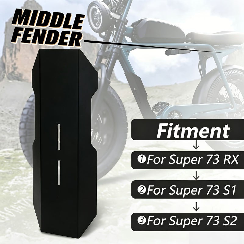 Electric Dirt Bike Mudguard Middle Fender For Super 73 ZX RX S1 S2 Z1 Thickened Center Fender Black - Image 3