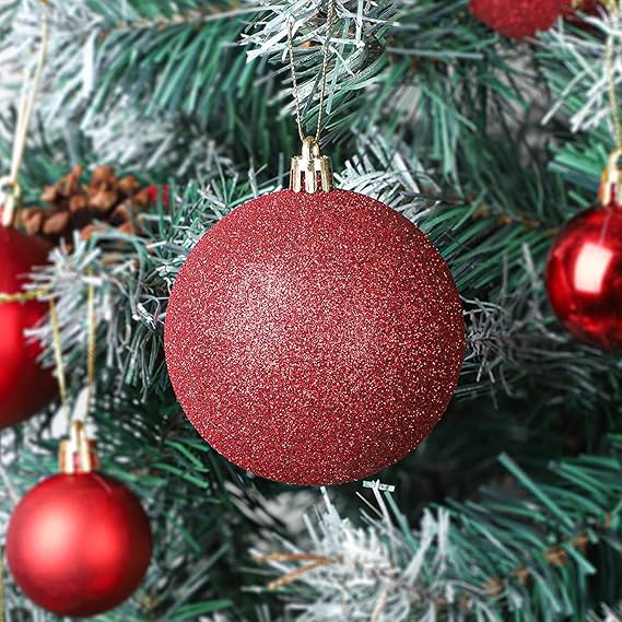 G.FIDEL GFIDEL Christmas Tree Decoration Item Hanging Xmas Balls Balls Pack of 24 Random Colour Will BE Shipped - Image 3