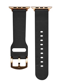 ديفيا Devia Cowboy Genuine Leather Watch Band for Smartwatch - Adjustable Replacement Wrist Band Strap Compatible for Apple Watch 38/40mm - Black  - Image 1