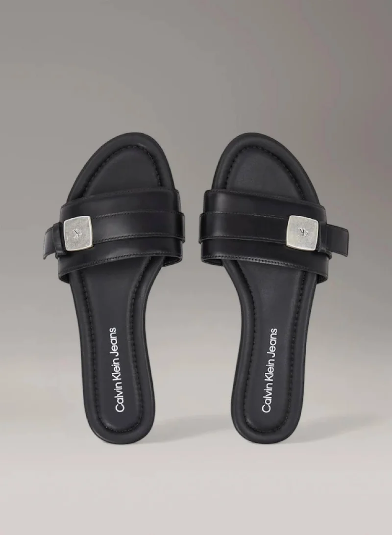Calvin Klein Jeans Triple Black Leather Sandals for Women | Best Price UAE