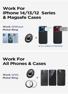 Lisen Compatible for Magsafe Car Mount for iPhone, 16 Strong Permanent Magnets Dashboard Phone Holder [Super Suction] iPhone Magsafe Car Mount Fit for iPhone 14 13 12 Pro Mini Magsafe Case All Phones  - Image 3