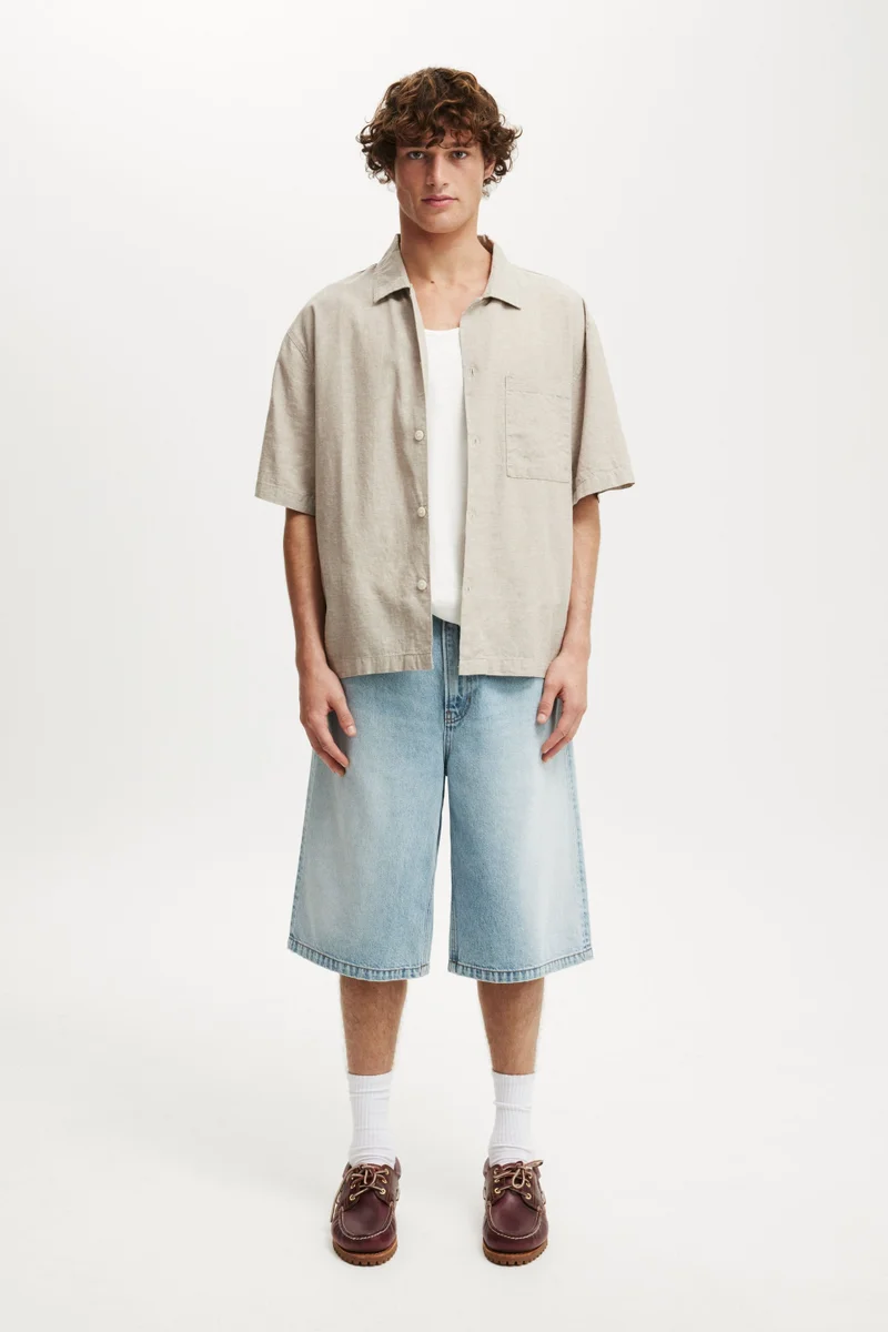 Cotton On ELI LINEN BLEND SHORT SLEEVE S
