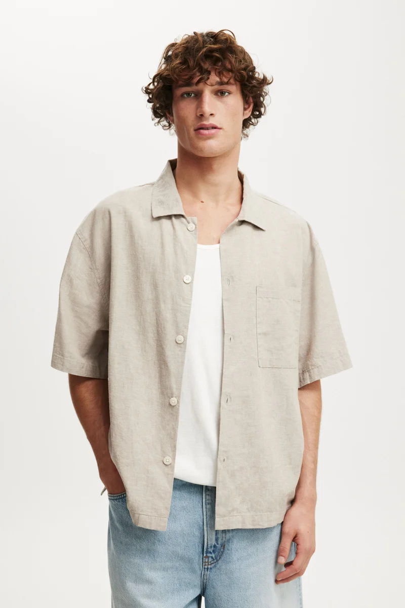 Cotton On ELI LINEN BLEND SHORT SLEEVE S