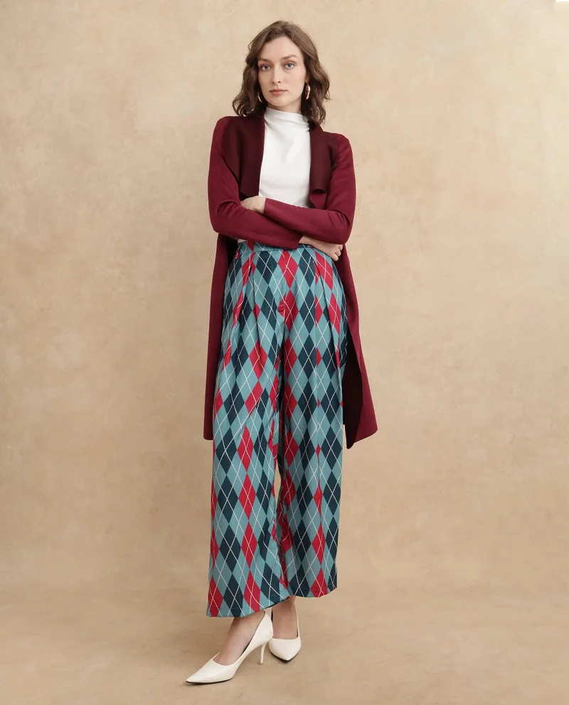 Rareism Women's High Waist Wrap Pleated Trouser