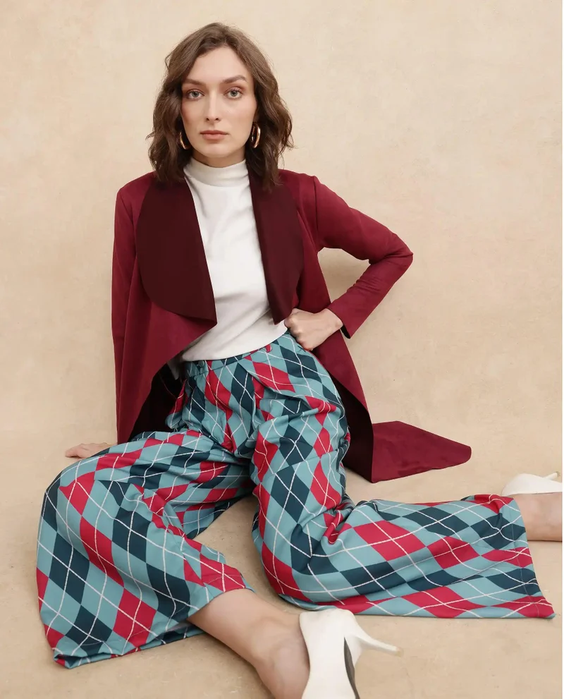 Rareism Women's High Waist Wrap Pleated Trouser