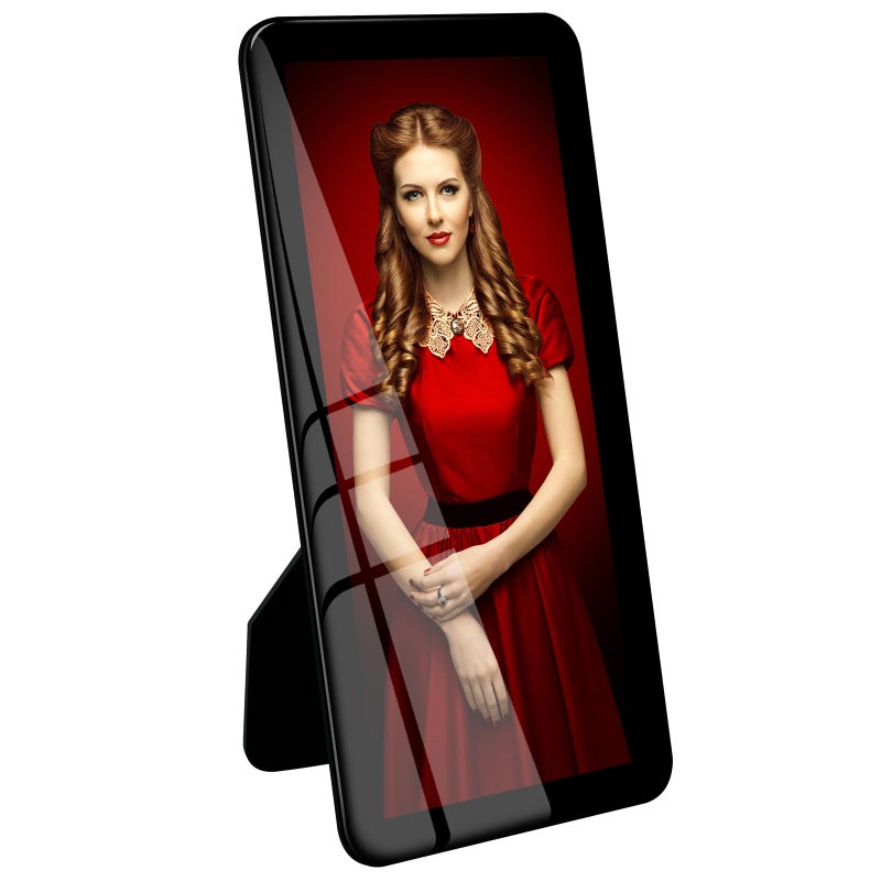 Bluesun 4x9 picture frame black  picture frames glass  hanging picture frame  Matted for wall and tabletop Decor (4x9  black) - Image 1