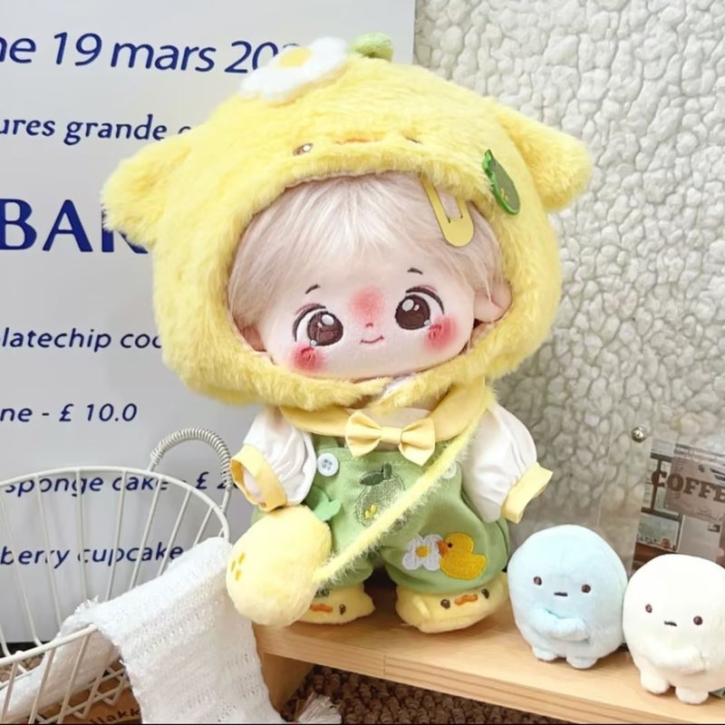 Dopamine Duck Pear 20cm Cotton Doll with Cute Campus Outfit Set - Image 3