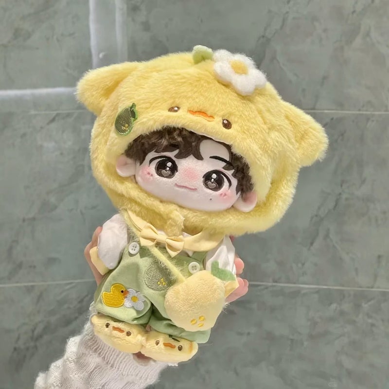 Dopamine Duck Pear 20cm Cotton Doll with Cute Campus Outfit Set - Image 4