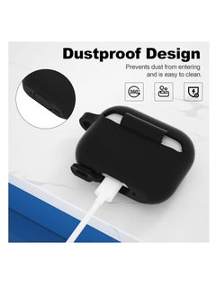 Generic Easuny for AirPods Pro 2 Case Cover 2022 - Full Body Protective Silicone Case Compatible with New Apple AirPods Pro 2nd Generation Case, Shockproof Cover with Carabiner [Front LED Visible], Black  - Image 4