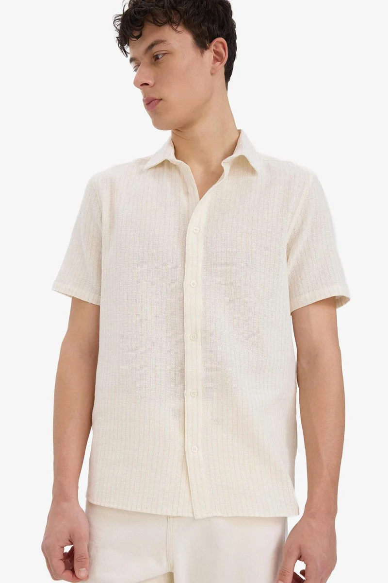 ديفاكتو Regular Fit Polo Neck Cotton Summer Shirt