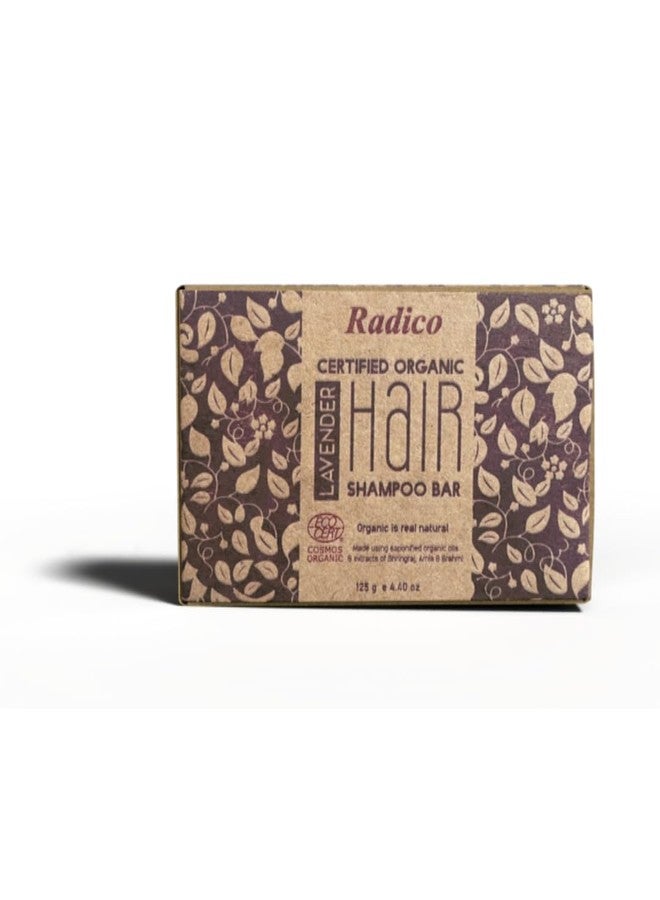 Radico Organic Hair Lavender Shampoo Bar - made with Amla, Bhringraj, Brahmi, Seed Oil and essential oils - 125 gm - Image 1
