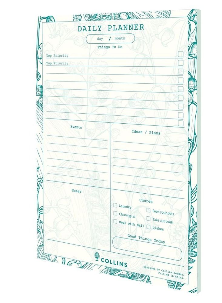 كولينز تارا  لوح مكتبي يومي أبيض أخضر