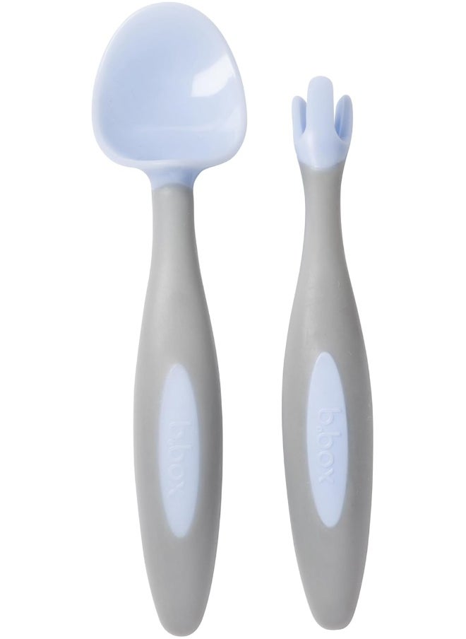 b.box b.box toddler cutlery set - easy grip handles, travel case, unique fork design | Designed by Occupational Therapist | Dishwasher safe | From 9m+  - Image 1