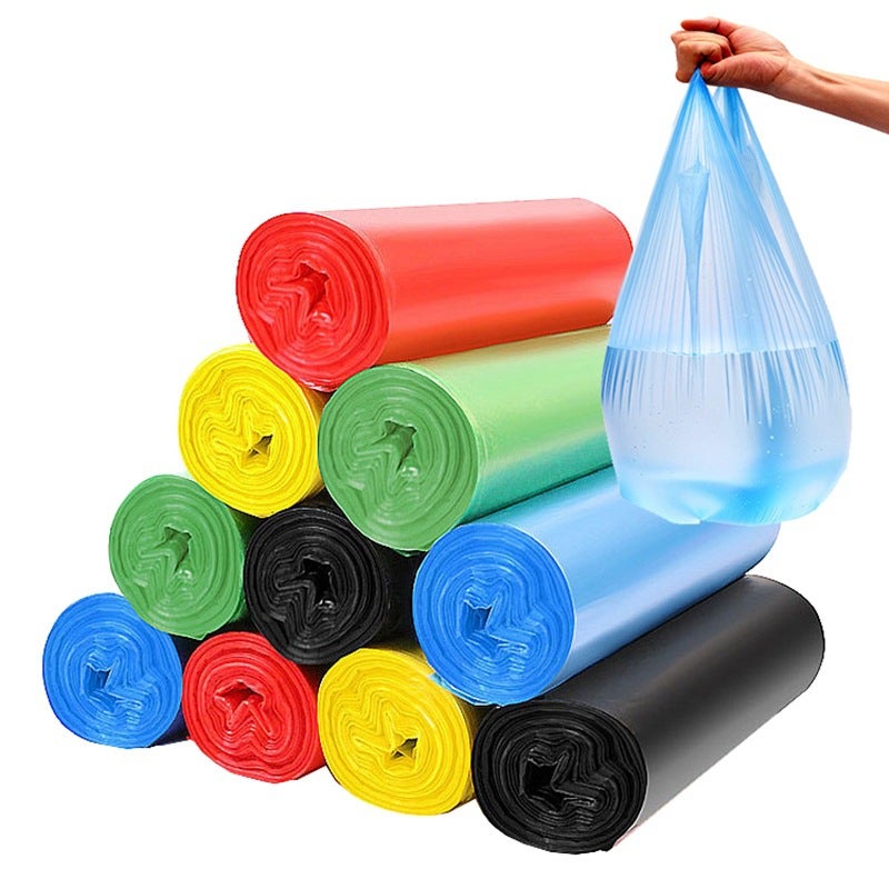 Factory Rolling Thickened Vest Portable Flat-Mouth Garbage Bag Black Color Kitchen Classification Plastic Bag Large - Image 3