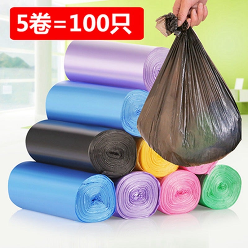 Factory Rolling Thickened Vest Portable Flat-Mouth Garbage Bag Black Color Kitchen Classification Plastic Bag Large - Image 1