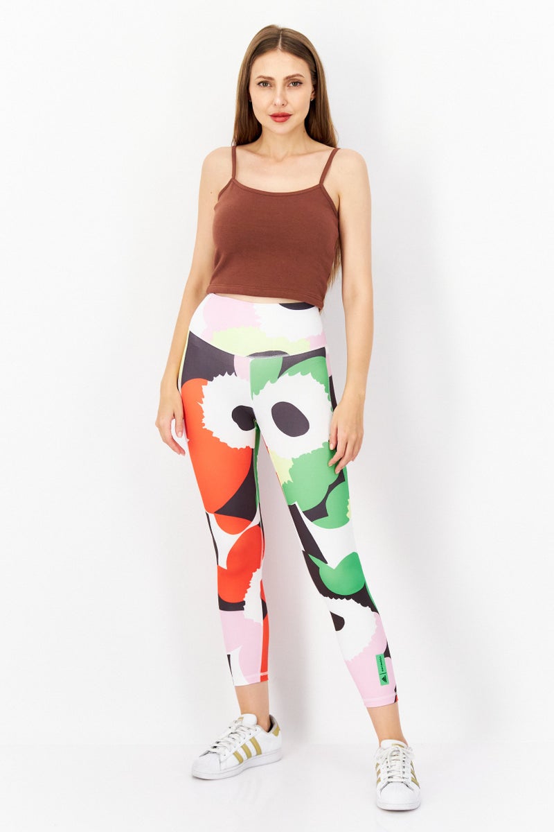 Adidas سراويل يوغا ضيقة للنساء، خضراء - Image 4