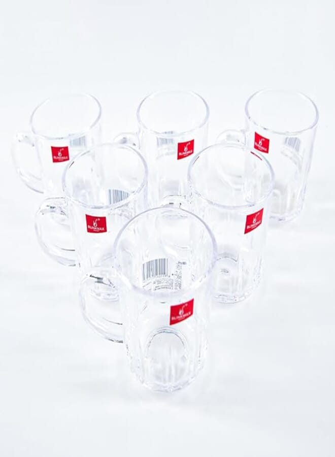 BlinkMax Mug set of 6 pieces, clear crystal glass, the famous Blank Mix brand, code: 9-04