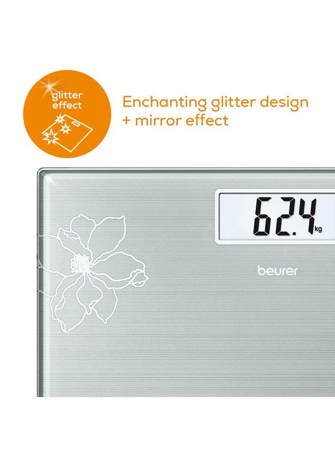 Beurer - Gs 10 Glass Bathroom Scale With Easy-To-Read Lcd Display, Automatic Switch-Off, Overload Indicator,180 Kg Capacity,Slim Design Only 19 Mm And 5 Years Warranty (Gs10) (Grey), Black, (Lxwxh): 30 X 30 X 1.9 Cm - Image 1