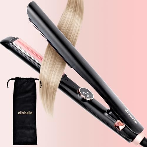 ELLA BELLA® Slimline Hair Straightener with Infrared Technology | 2-in-1 Straightening & Curling | 10 Temp Settings | Portable Design - Image 4