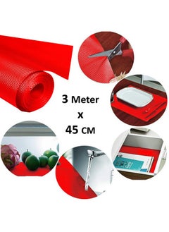 Kuber Industries Kuber Industries Multipurpose Textured Super Strong Anti-Slip Mat Liner 3 Meter Roll (Red) - CTKTC40236  - Image 5