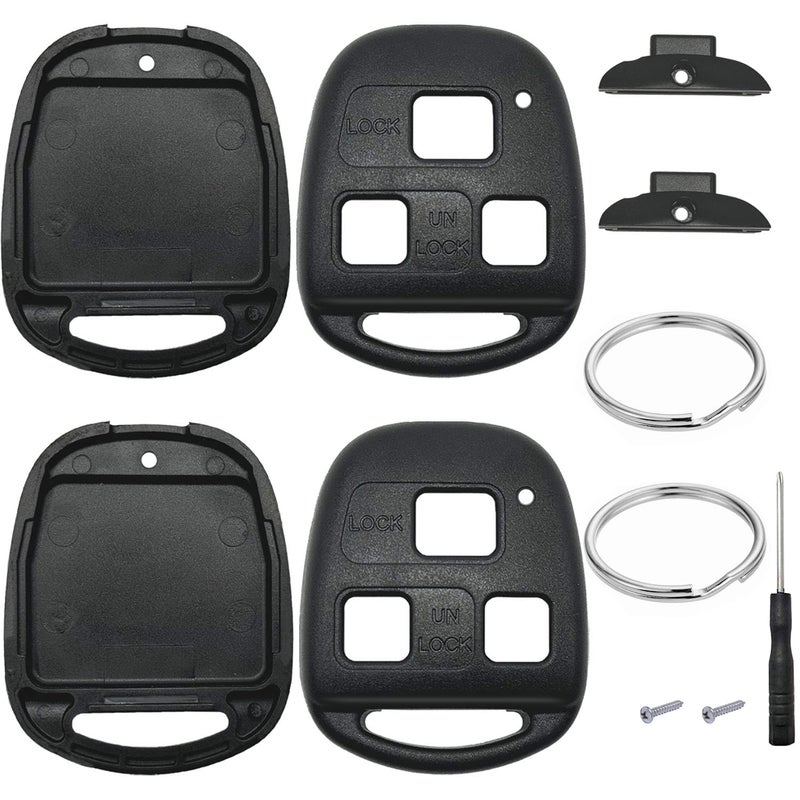 2 Pack Key Fob Shell Fits for Lexus RX350 RX330 RX300 RX400h RX450h ES300 ES330 GS300 GS400 GS430 GX470 IS300 IS330 LS400 LS430 LX470 SC430 3 Button Keyless Entry Remote Car Key Case Cover Replacement