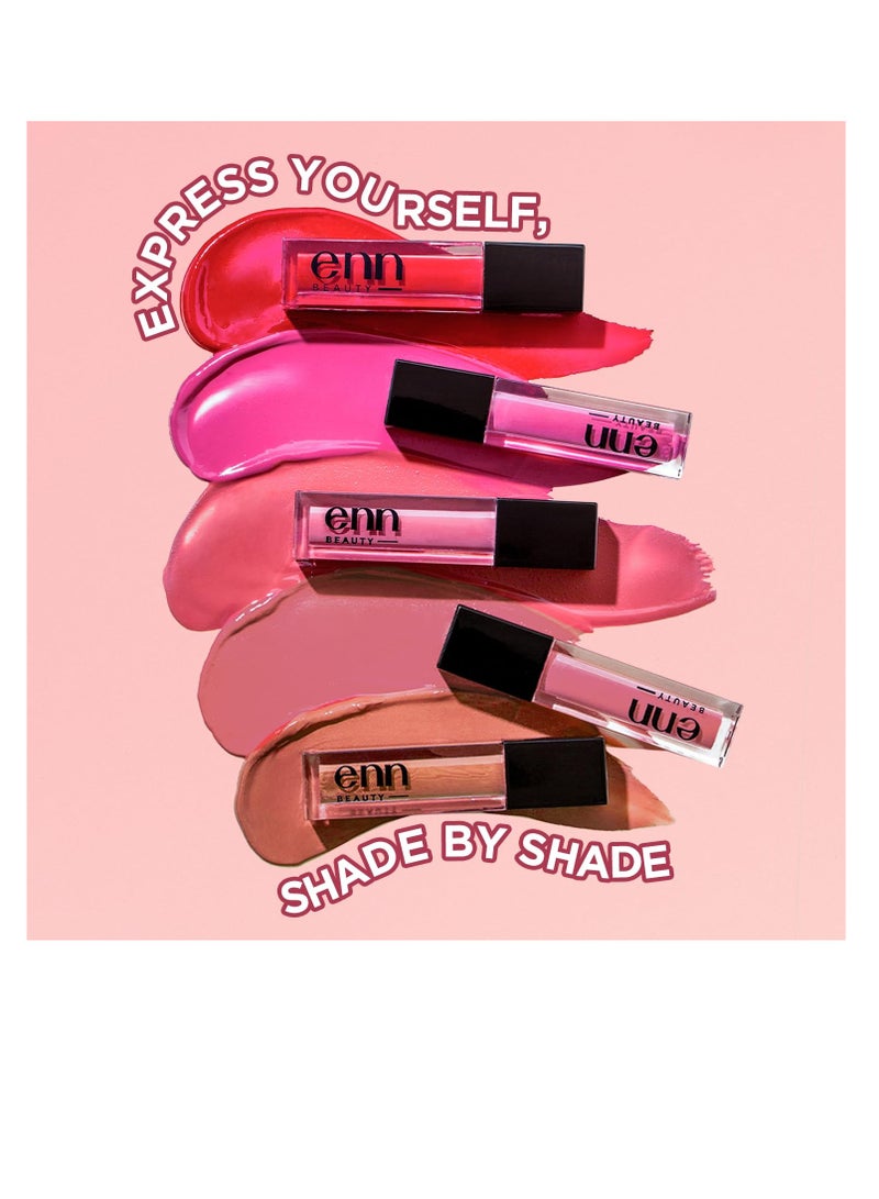 إن أحمر شفاه سائل شبه مطفي من ENN Beauty يدوم طويلاً مقاوم للماء وغير قابل للنقل ومقاوم للتلطخ كوزمو بينك 1.5 مل - Image 4