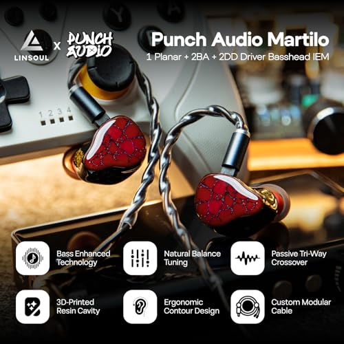 Linsoul Punch Audio Martilo in Ear Monitor, 1 Planar + 2BA + 2DD Hybrid Driver Basshead IEM Earphones, HiFi Wired Earbuds, with Precision Detail for EDM Hip-Hop Monitoring - Image 2