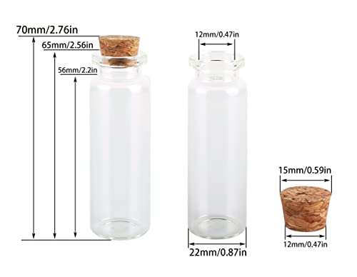 MaxMau 100 Small Glass Bottles with Cork Stoppers,15ml Glass Vials Tiny Jars for Wedding Favors Party Gift Room Decoration Seed Storing Containers Art Paint Display - Image 2