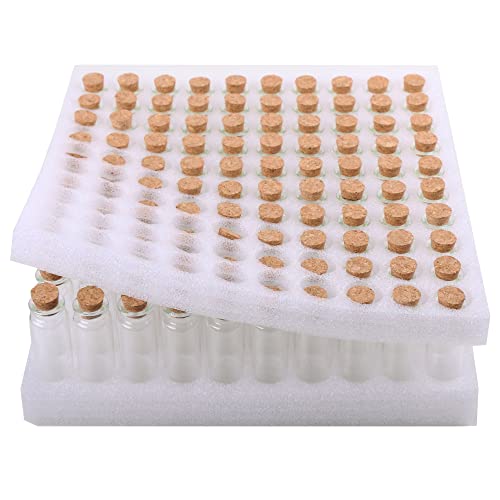 MaxMau 100 Small Glass Bottles with Cork Stoppers,15ml Glass Vials Tiny Jars for Wedding Favors Party Gift Room Decoration Seed Storing Containers Art Paint Display - Image 1