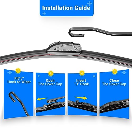 RAINTOK Windshield Wiper Blades Replacement for 2018 2019 2020 2021 GMC Terrain Original Factory Quality Front Rear Wipers Blade Set for My Car - 24" 18" 12" (Pack of 3) - Image 4
