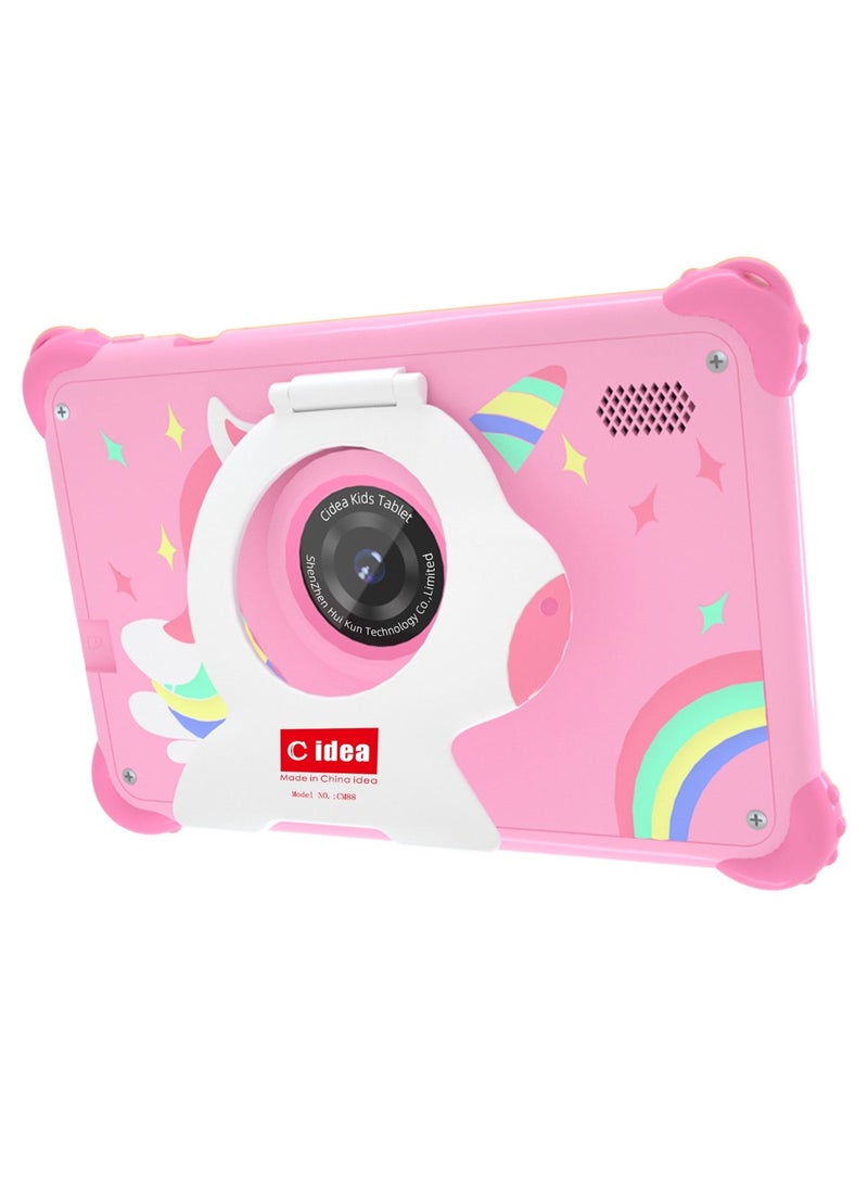 C idea WiFi Kids Smart Tablet Shockproof Edges With Built-in Stand 7-inch Display 6GB RAM + 128GB ROM Android Bluetooth Educational Kids Learning Games For Children Surprise Gifts-Pink - Image 4
