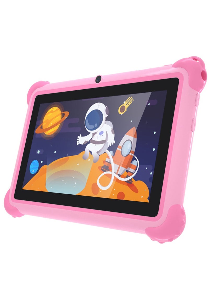 C idea WiFi Kids Smart Tablet Shockproof Edges With Built-in Stand 7-inch Display 6GB RAM + 128GB ROM Android Bluetooth Educational Kids Learning Games For Children Surprise Gifts-Pink - Image 3