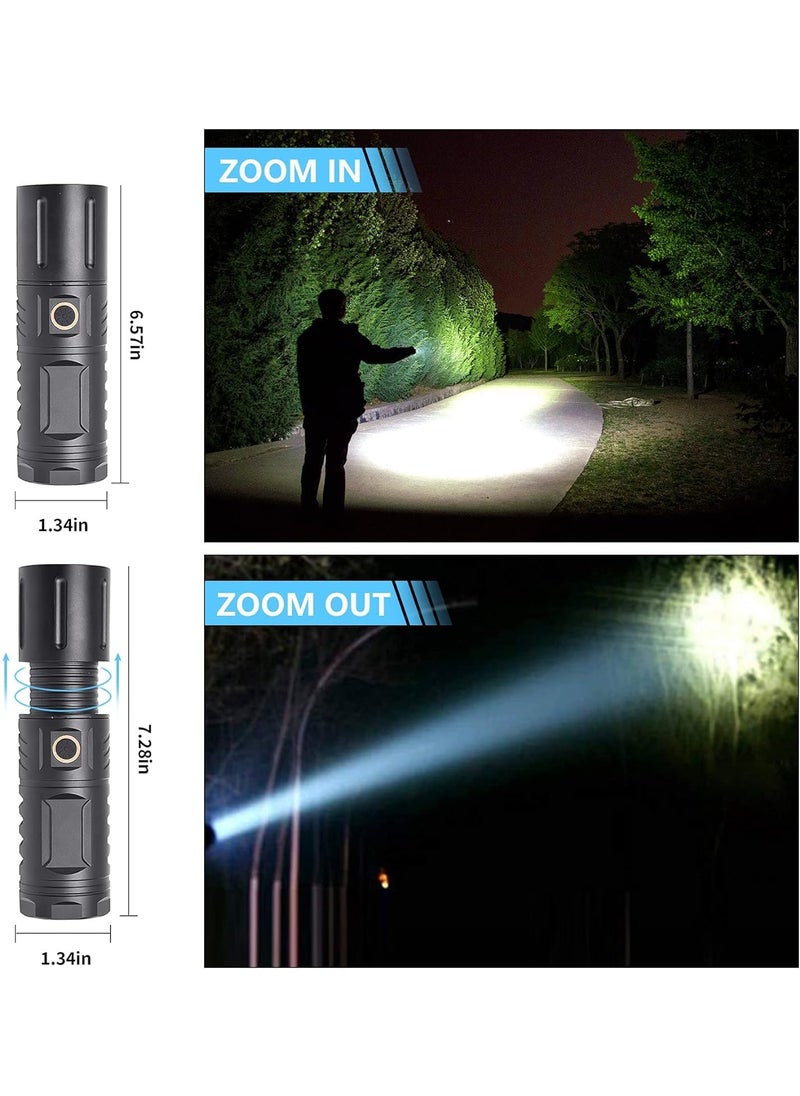 VPGS VPGS Torches LED Super Bright Powerful Torch 100000 Lumens Rechargeable Torch Tactical Flashlight Waterproof Zoomable 5 Modes for Camping Emergency  - Image 3
