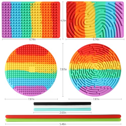 Fpxnb 2 Pack Sensory Fidget Toy Silicone Sensory Activity Board for Calming Stress Anxiety ADHD Autism for Kids 3 Adults - Image 5