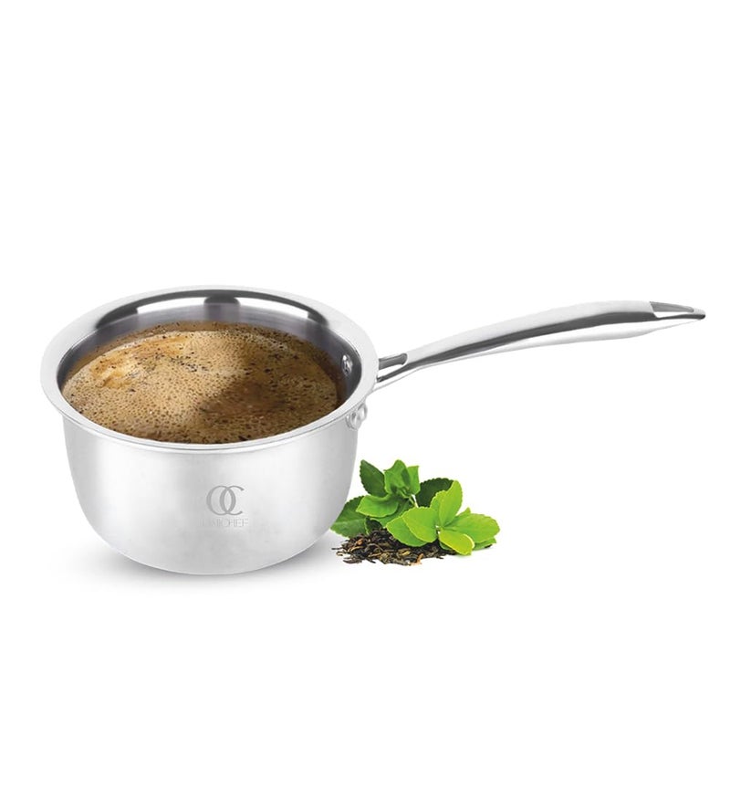 Omichef وعاء صلصة أوميشيف ثلاثي/وعاء شاي/وعاء حليب/وعاء عميق صغير | متوسط 18 سم، 2.45 لتر، 0.98 كجم | وعاء صلصة مناسب للحرارة المغناطيسية | جسم غير لاصق ثلاثي الطبقات، بدون طلاء كيميائي و100% خالي من السموم - Image 1