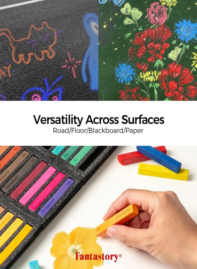 Fantastory Long Soft Chalk Pastels Set, 72 Sticks,Includes 5 Fluorescent Colors; Non Toxic Soft Pastels for Artists,Beginners;Classroom; Drawing,Blending,Layering;Christmas Art Supplies - Image 5