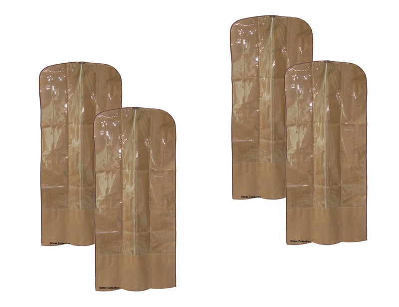 Glitter Collection (TM) Men's Sherwani Cover Foldover Pack of 4 Breathable Garment Bag with Handles and Gusset - Cream SHRCVR-004 - Image 4